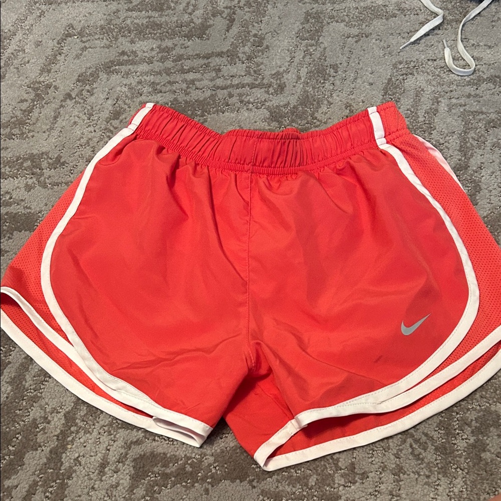 Nike Women's Red Athletic Running Shorts with White Trim